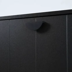 Meuble TV suspendu 200 cm moderne noir Oviala