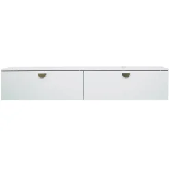 Meuble TV suspendu 160 cm moderne blanc Oviala