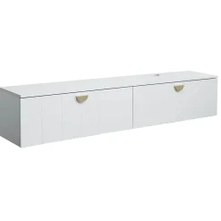 Meuble TV suspendu 160 cm moderne blanc Oviala