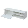 Meuble TV suspendu 120 cm moderne blanc Oviala