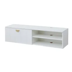 Meuble TV suspendu 120 cm moderne blanc Oviala