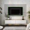 Meuble TV Suspendu, 170 X 34 X 32 Cm, Chêne Wotan / Blanc Brillant