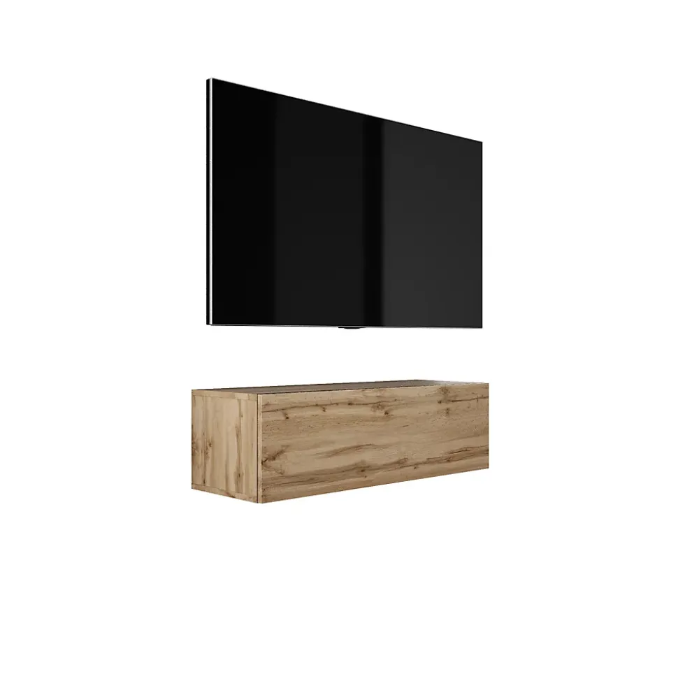 Meuble TV Suspendu, 100 X 34 X 32 Cm, Chêne Wotan
