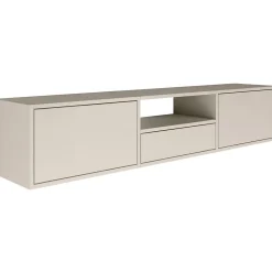 Meuble TV suspendu a 3 abattants et etagere gris cachemire 150 cm FRAMME