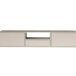 Meuble TV suspendu a 3 abattants et etagere gris cachemire 150 cm FRAMME