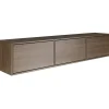Meuble TV suspendu a 3 abattants aspect noyer 150 cm FRAMME
