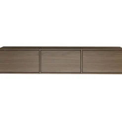 Meuble TV suspendu a 3 abattants aspect noyer 150 cm FRAMME