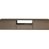 Meuble TV suspendu a 3 abattants et etagere aspect noyer 150 cm FRAMME