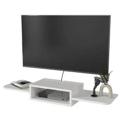 Meuble TV Tar mural 115 x 30 x 16 cm blanc en.casa
