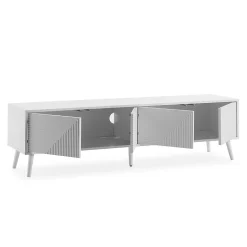 Meuble Tv Telmo 4 portes couleur Blanc 160 cm