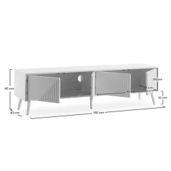 Meuble Tv Telmo 4 portes couleur Blanc 160 cm