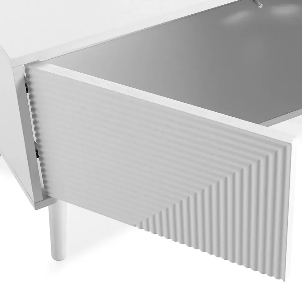 Meuble Tv Telmo 4 portes couleur Blanc 160 cm