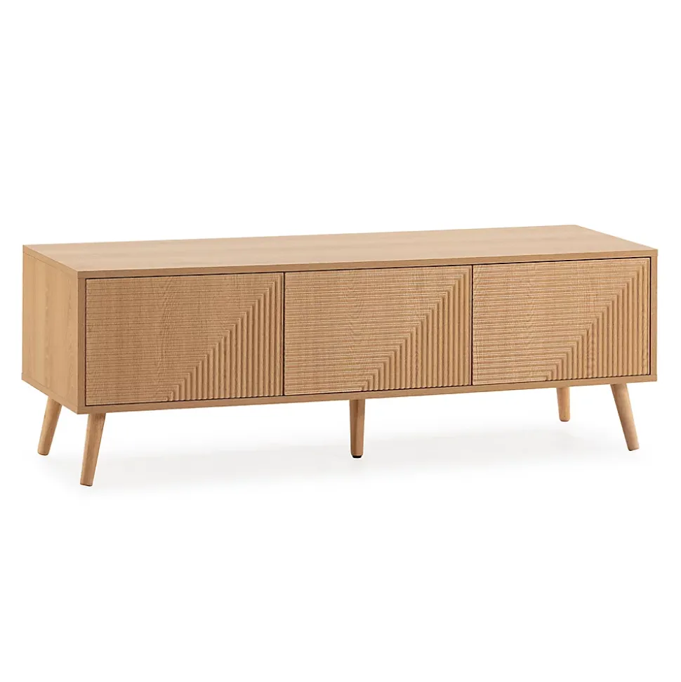 Meuble Tv Telmo 3 portes couleur Chêne 130 cm