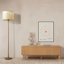 Meuble Tv Telmo 3 portes couleur Chêne 130 cm