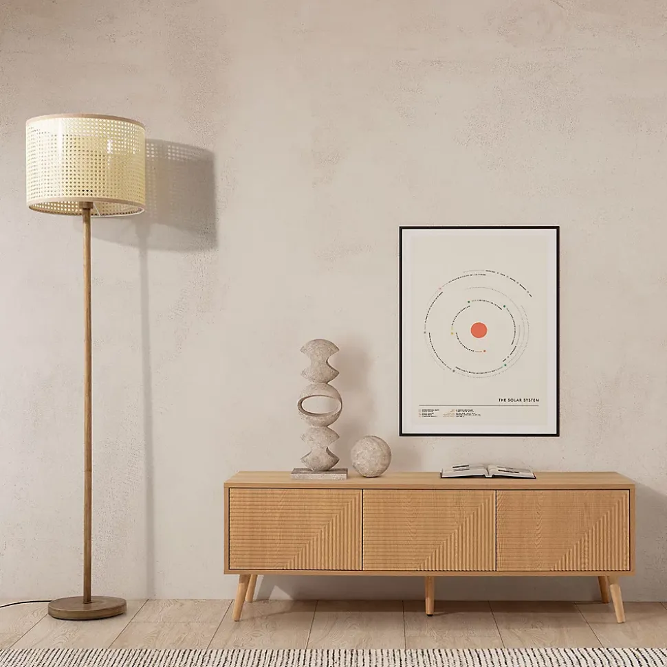 Meuble Tv Telmo 3 portes couleur Chêne 130 cm