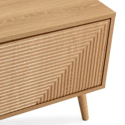Meuble Tv Telmo 3 portes couleur Chêne 130 cm