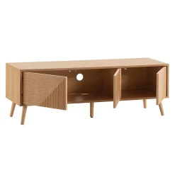 Meuble Tv Telmo 3 portes couleur Chêne 130 cm