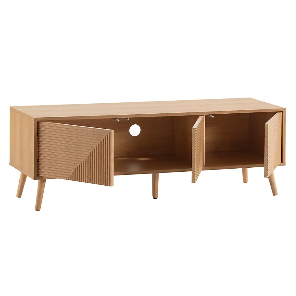 Meuble Tv Telmo 3 portes couleur Chêne 130 cm
