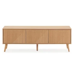 Meuble Tv Telmo 3 portes couleur Chêne 130 cm