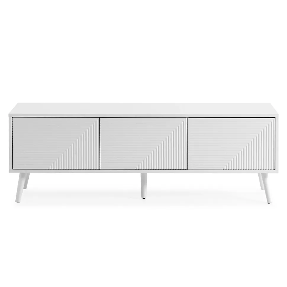 Meuble Tv Telmo 3 portes couleur Blanc 130 cm