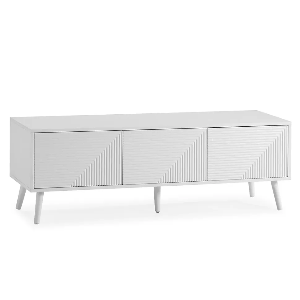 Meuble Tv Telmo 3 portes couleur Blanc 130 cm