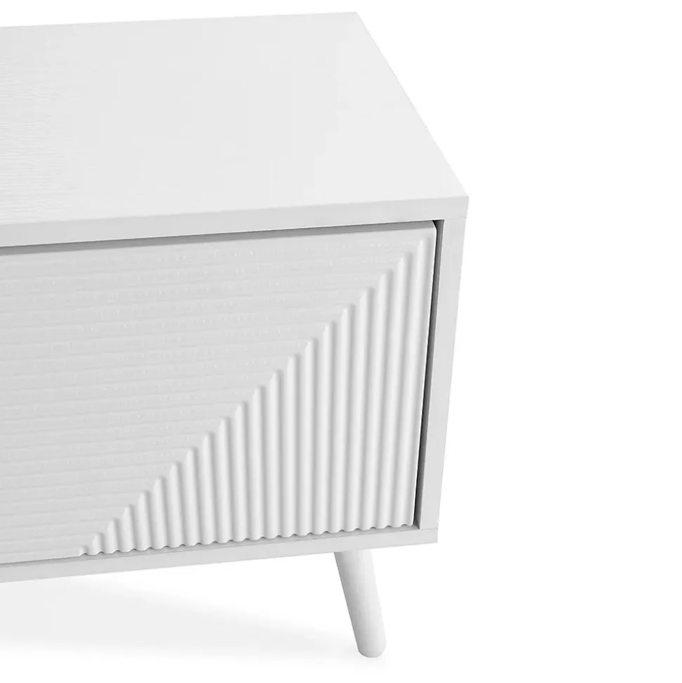 Meuble Tv Telmo 3 portes couleur Blanc 130 cm