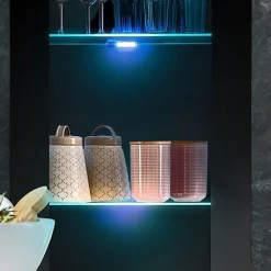 Meuble TV Tivoli Set Medio Komodee - LED RGB - Noir Mat et Noir - Facades en Mat - 195 x 159 x 35 cm