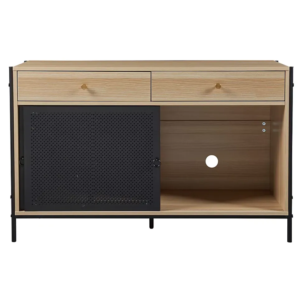 Meuble TV Tysnes 120 x 40 x 75 cm effet chêne noir en.casa