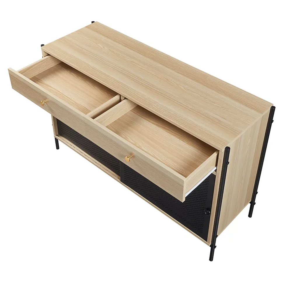 Meuble TV Tysnes 120 x 40 x 75 cm effet chêne noir en.casa