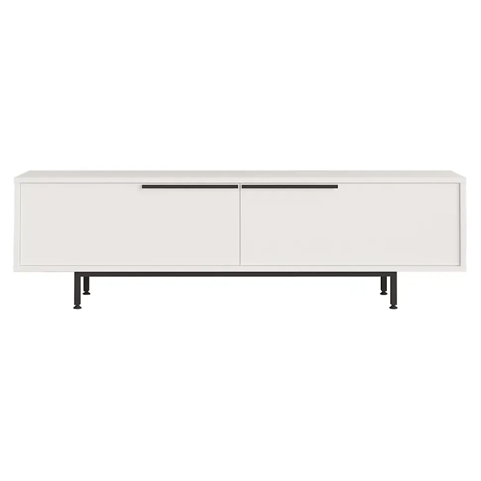 Meuble TV Urejovle 160 x 36 x 45 cm blanc noir en.casa