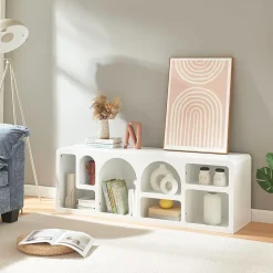 Meuble TV Vaagaa 140 x 40 x 48 cm blanc en.casa