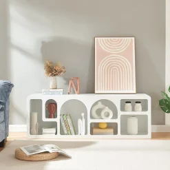 Meuble TV Vaagaa 140 x 40 x 48 cm blanc en.casa