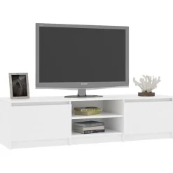 Meuble TV vidaXL 140x40x35,5 cm blanc bois d ingénierie