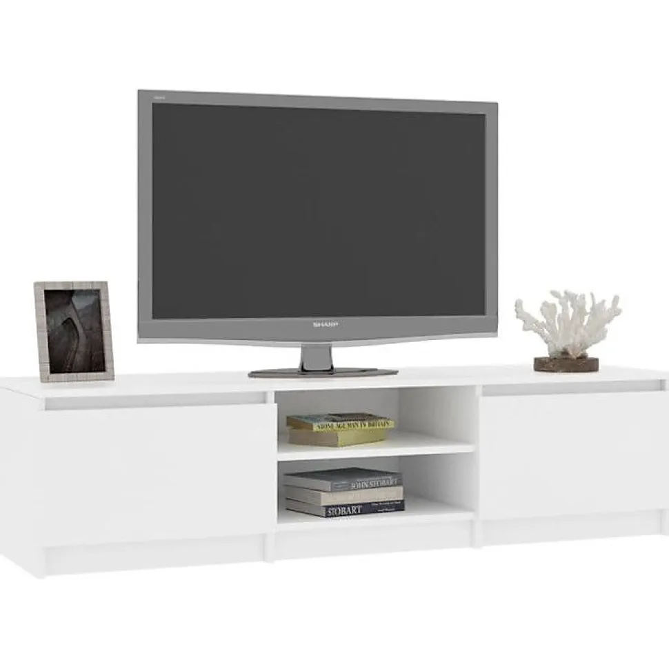 Meuble TV vidaXL 140x40x35,5 cm blanc bois d ingénierie