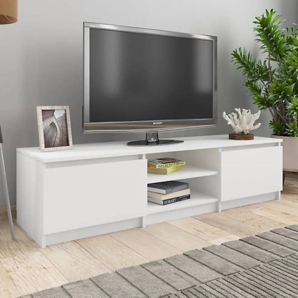 Meuble TV vidaXL 140x40x35,5 cm blanc bois d ingénierie