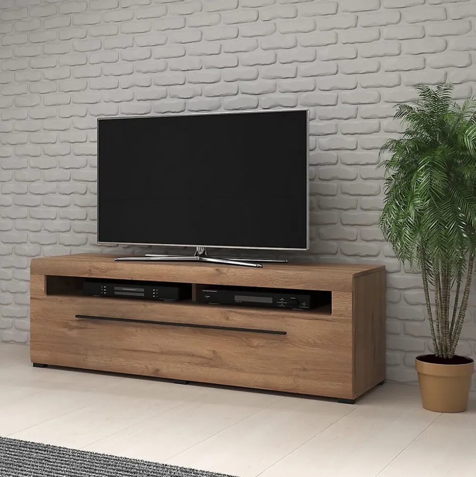 Meuble TV XL 160cm collection BREDA. Coloris chene. Style design.