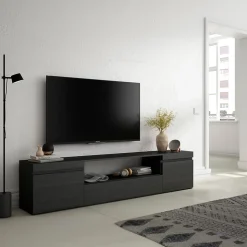 Meuble TV 200x35x45cm couleur noir