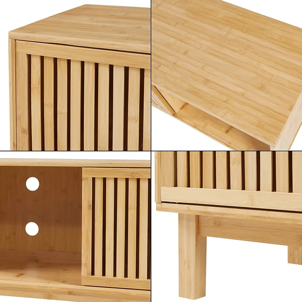 Meuble TV Ypäjä 150 x 42 x 50 cm bambou naturel en.casa