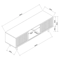Meuble TV Ypäjä 150 x 42 x 50 cm bambou naturel en.casa