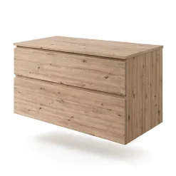 Meuble vasque suspendu effet chêne artisan l.120 cm + plan de toilette, Calao