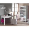 MILADY - Pack Bureau + Bibliothèque Motifs Coeurs Ajourés