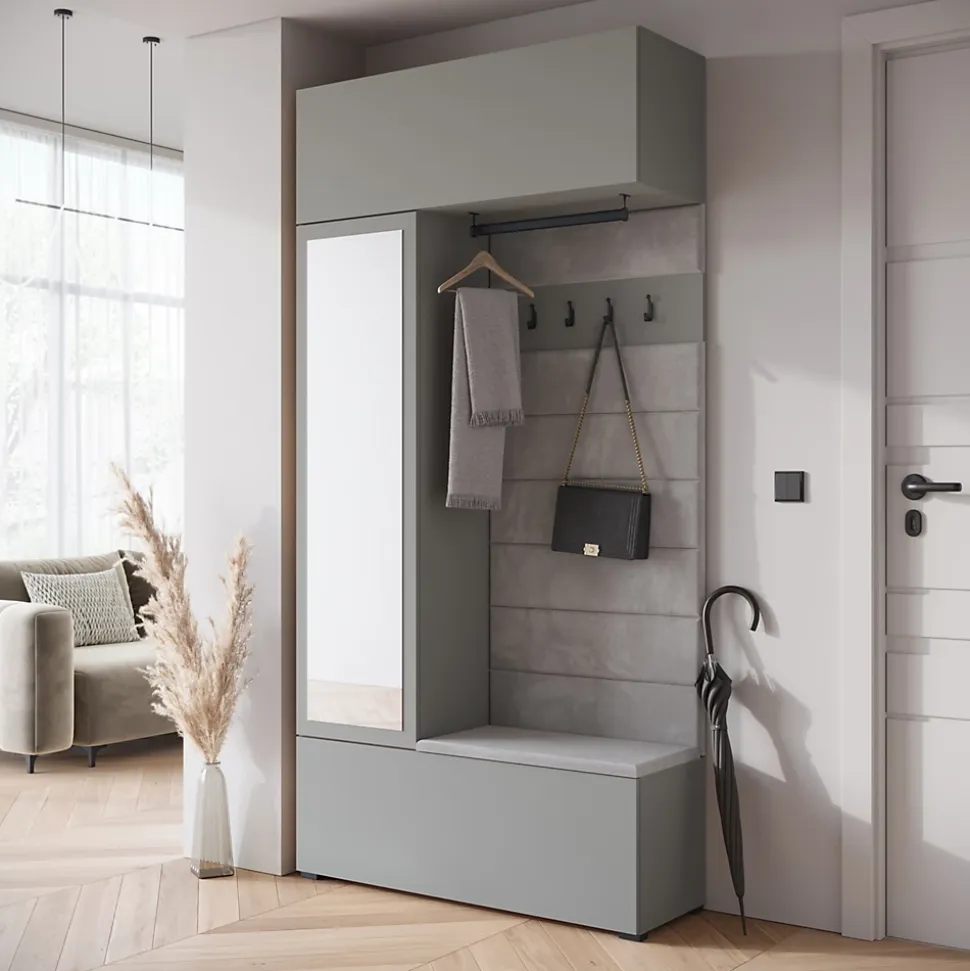 Minio go for it, Armoire TOKAT couleur gris Pallad / panneaux gris