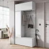 Minio go for it, Armoire TOKAT en blanc / panneaux gris