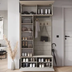Minio go for it, Armoire TOKAT couleur beige cachemire / panneaux beiges