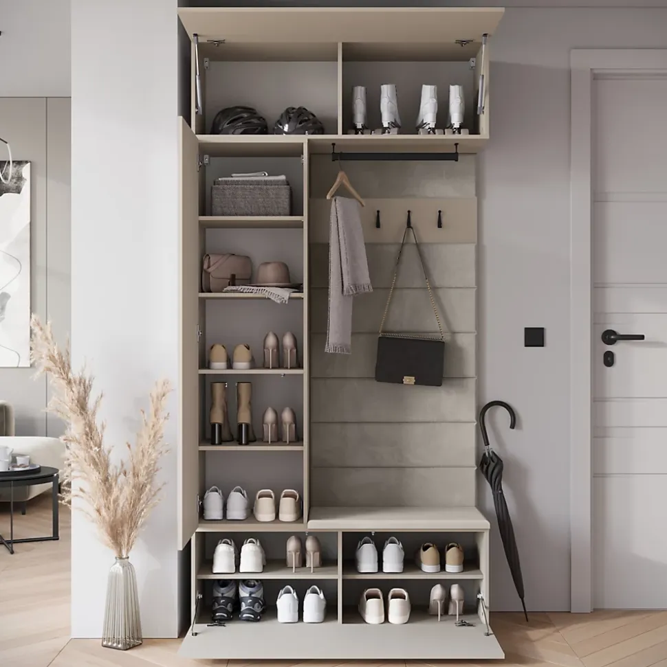 Minio go for it, Armoire TOKAT couleur beige cachemire / panneaux beiges
