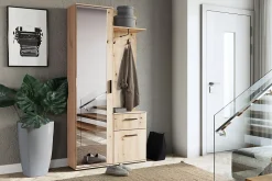 Minio go for it, Ensemble vestiaire ALEX avec miroir 97x195x30, chêne Artisan