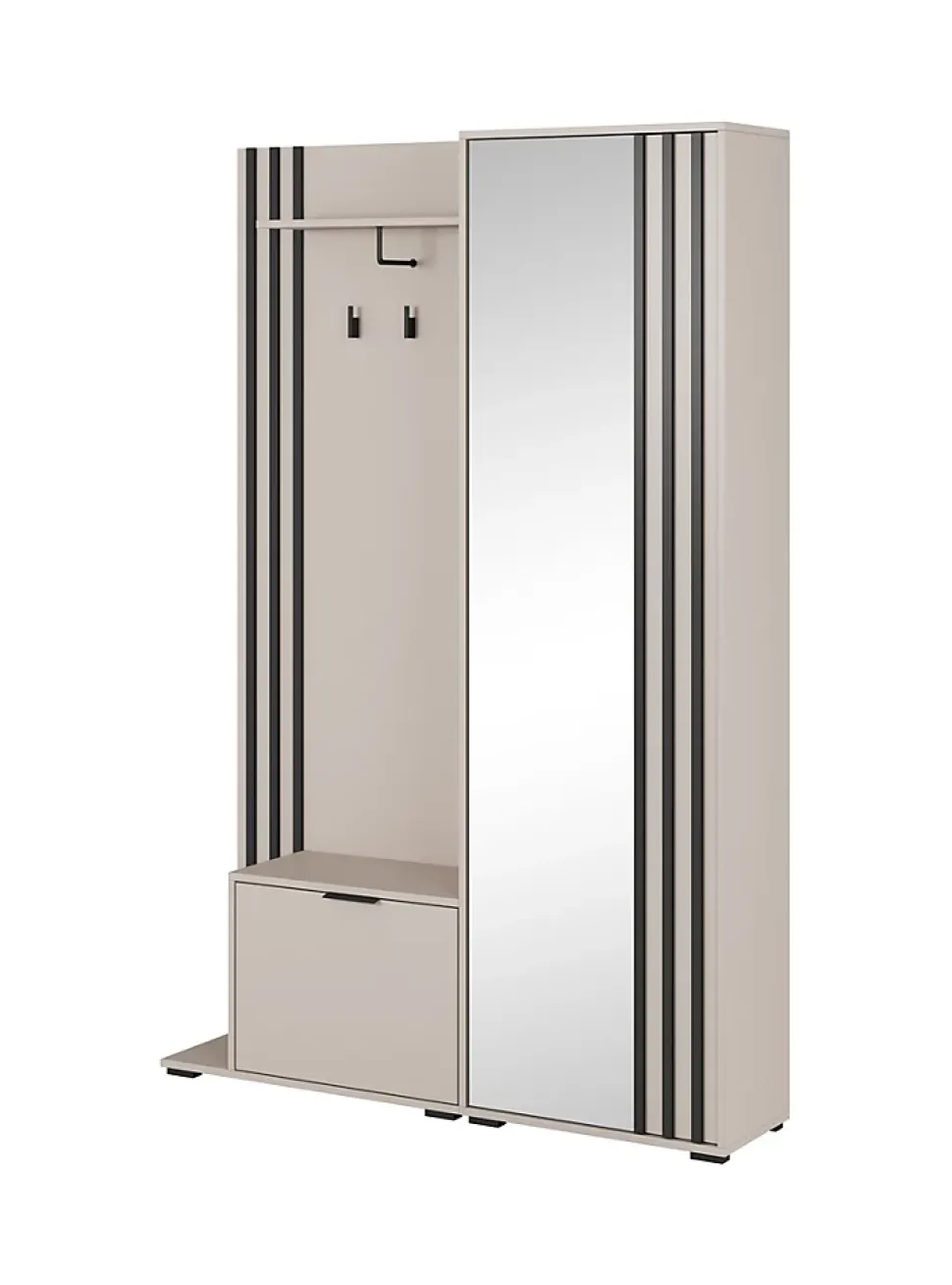 Minio go for it, Ensemble vestiaire NEL, avec miroir, 131 cm, cachemire