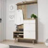 Minio go for it, Ensemble vestiaire OSLO, avec miroir, 110 cm, Chêne Riviera / blanc