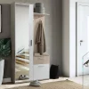 Minio go for it, Ensemble vestiaire ALEX avec miroir 97x195x30, chêne soona et blanc
