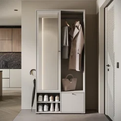 Minio go for it, Ensemble vestiaire DAFNI avec miroir 90x190x33, beige cachemire